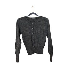 WoolOvers Gray Button Cardigan Merino Wool Cashmere Blend Size Small